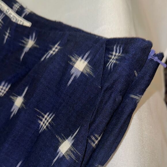 Alix of Bohemia Navy/White Patterned Linen Pants Size Medium - Picture 3 of 9